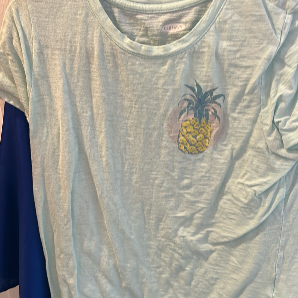pineapple short sleeve light blue shirt